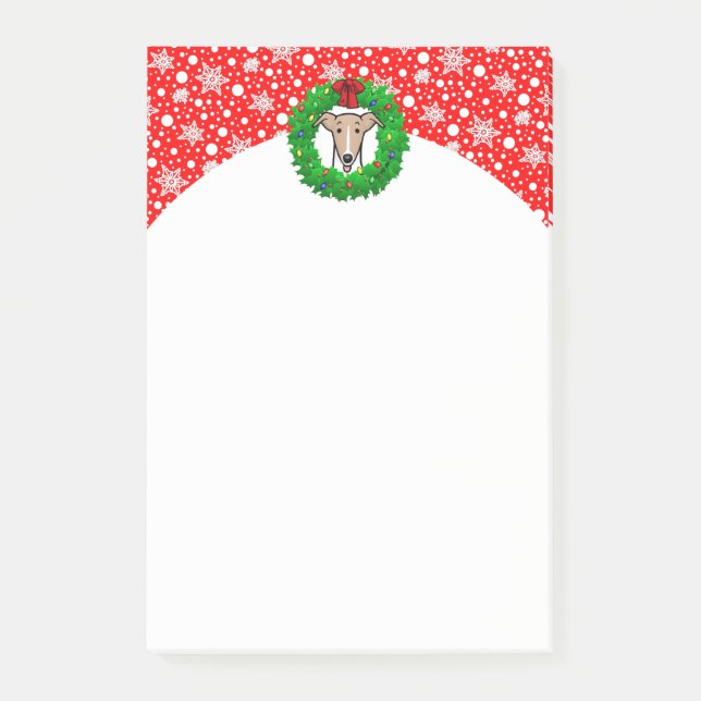 Notas Post-it® Wreath & Lights Whippet - Amanecer y blanco (Anverso)