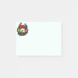 Notas Post-it® Wreath, Navidades de Birdorable Macaws