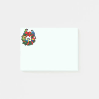 Notas Post-it® Wreath, Navidades de Birdorable Macaws