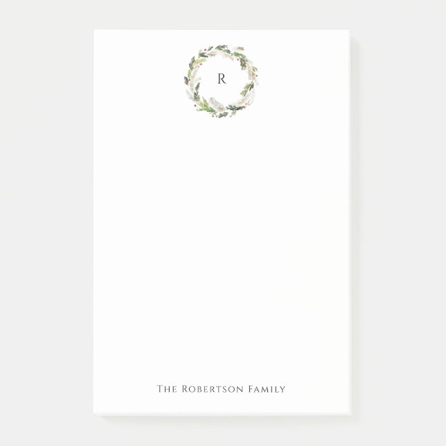 Notas Post-it® Wreath, Navidades minimalistas (Anverso)
