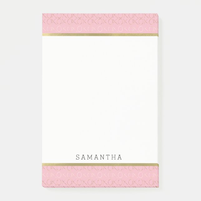 Notas Post-it® XOXO Oro Rosa Personalizado (Anverso)
