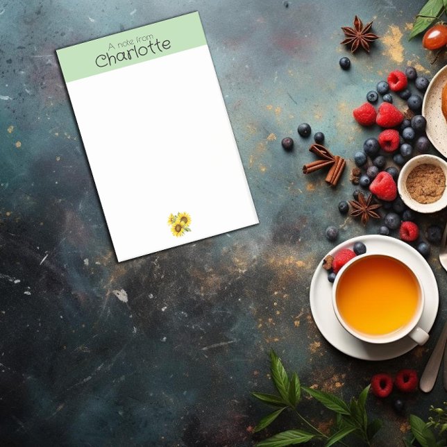Notas Post-it® Yellow green sunflower name Post-It Notes (Subido por el creador)