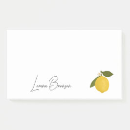 Notas Post-it® Yellow Lemon with Green Leaves | Fresh Citrus 