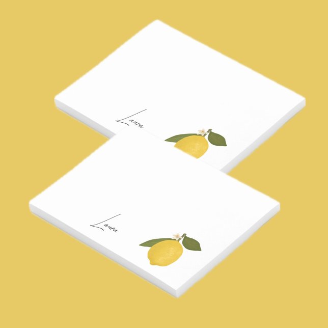 Notas Post-it® Yellow Lemon with Green Leaves | Fresh Citrus  (Subido por el creador)