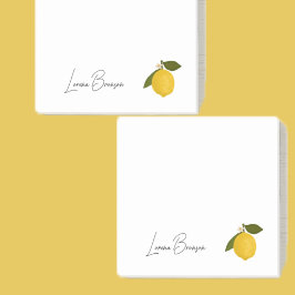 Notas Post-it® Yellow Lemon with Green Leaves | Fresh Citrus 