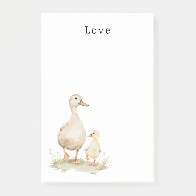 Notas Post-it® Yellow Mom Baby Ducks (Anverso)