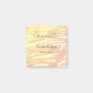 Notas Post-it® Yellow orange watercolor graduation add name year 