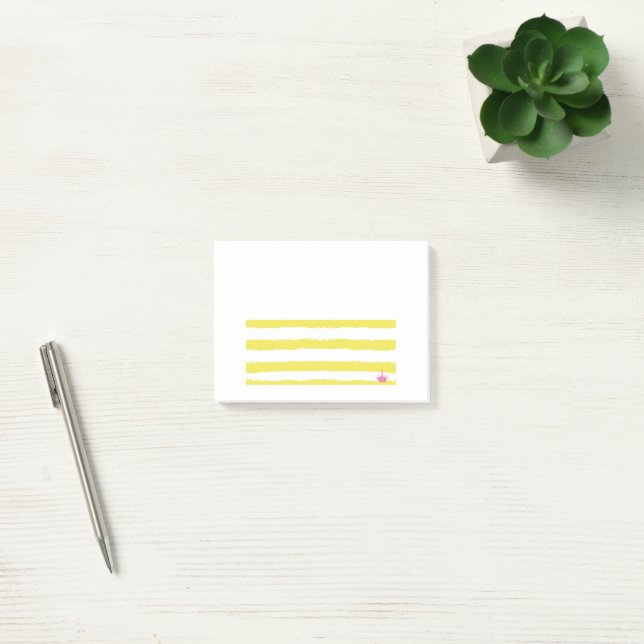 Notas Post-it® Yellow stripes and a pink crown Notes (Oficina)
