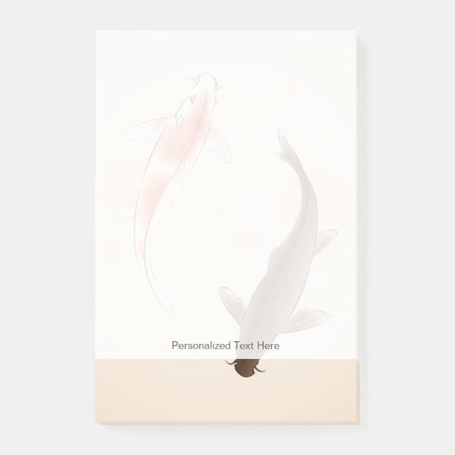 Notas Post-it® Yin Yang Koi pesca con pintura de estilo oriental (Anverso)