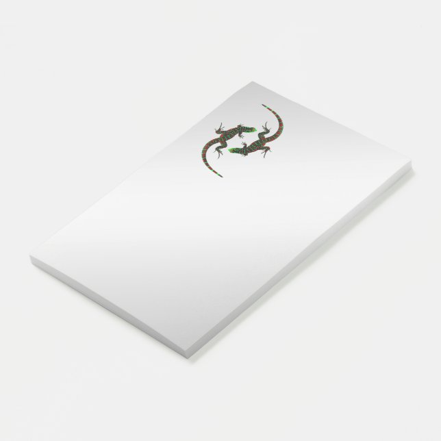 Notas Post-it® Yin Yang Lizards Silver (En perspectiva)