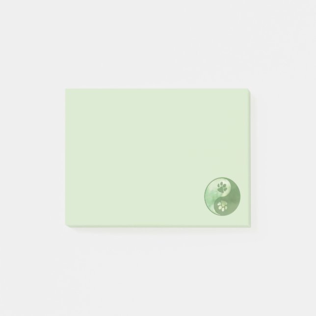 Notas Post-it® Yin Yang Paw Green (Anverso)