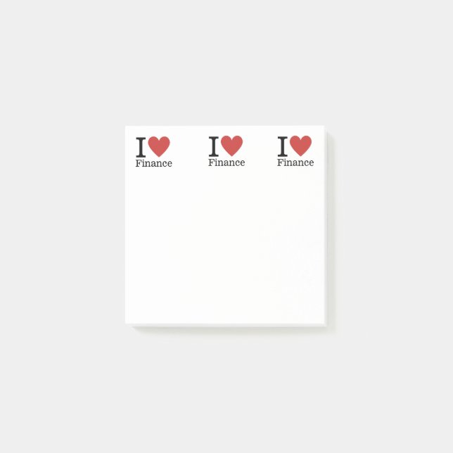 Notas Post-it® Yo ❤️ Love Finance - Departamento de Finanzas - (Anverso)