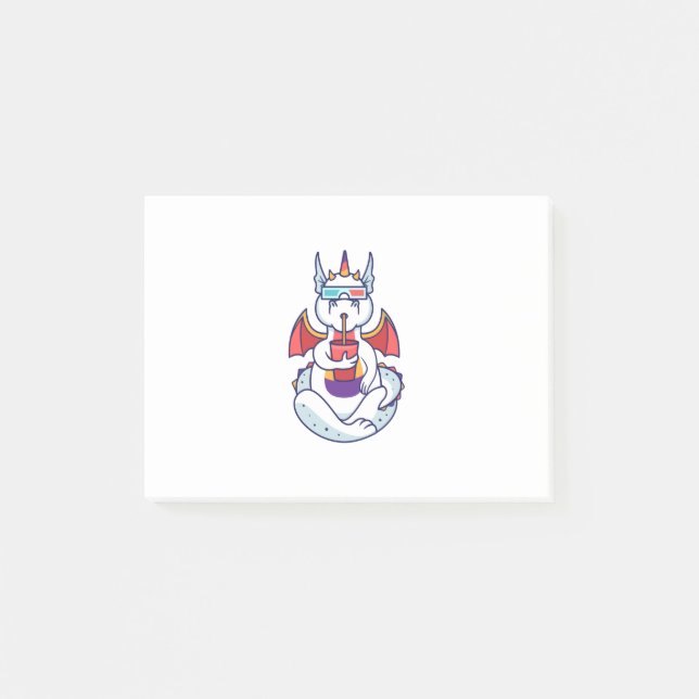 Notas Post-it® Yoga blanco Dragon (Anverso)