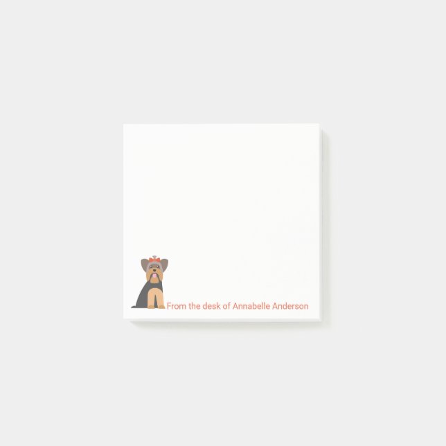 Notas Post-it® Yorkie with Red Bow Notes (Anverso)