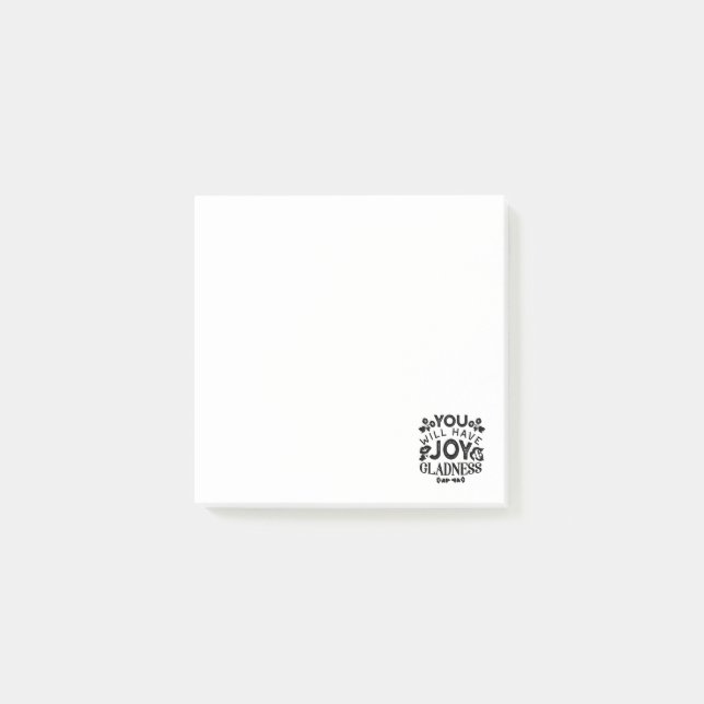 Notas Post-it® You Will Have Joy and Gladness Inspirational Quote (Anverso)