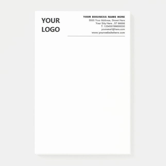 Notas Post-it® Your Branded Business Post-it® Notes Example (Anverso)