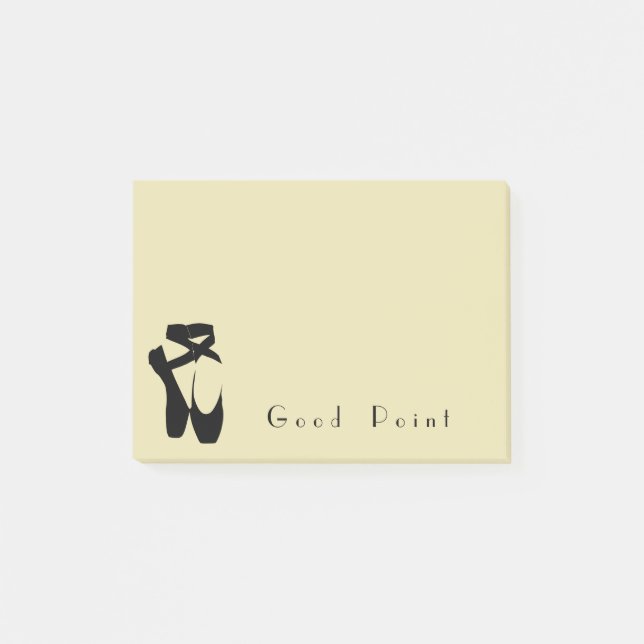 Notas Post-it® Zapatos de ballet negro en punta (Anverso)