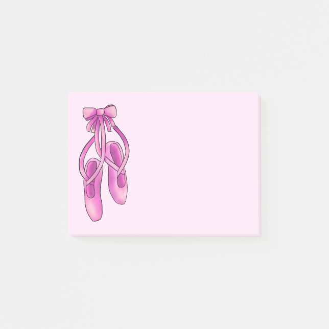 Notas Post-it® Zapatos de ballet rosados femeninos lindos (Anverso)
