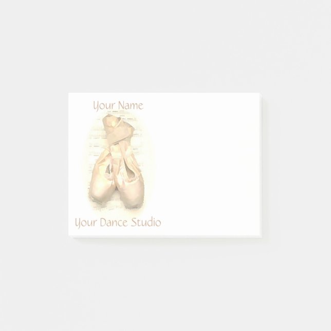 Notas Post-it® Zapatos de Pointe del ballet pintados (Anverso)