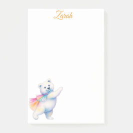 Notas Post-it® Zarah the Dancing Polar Bear | Personalized