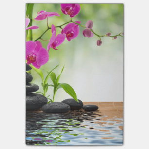 Notas Post-it® zen, paz, orquídea rosa, hermosa, EPA, curación,