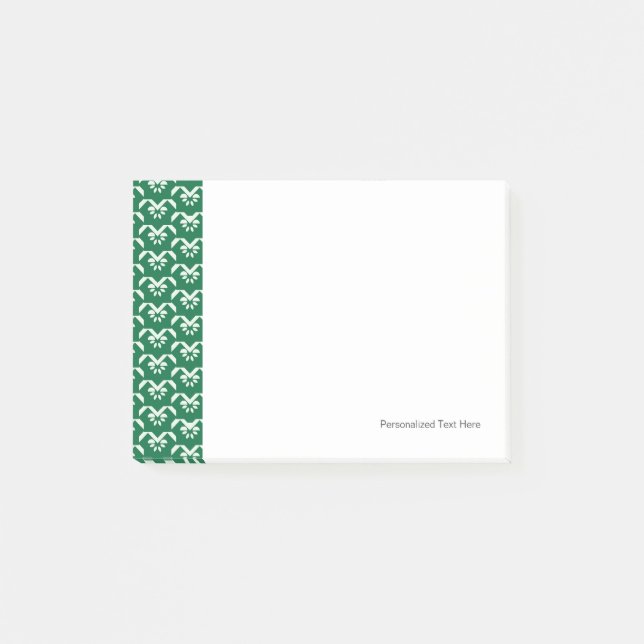 Notas Post-it® Zigzag floral verde (Anverso)