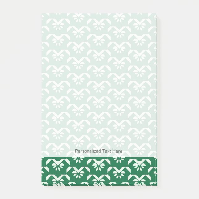 Notas Post-it® Zigzag floral verde (Anverso)