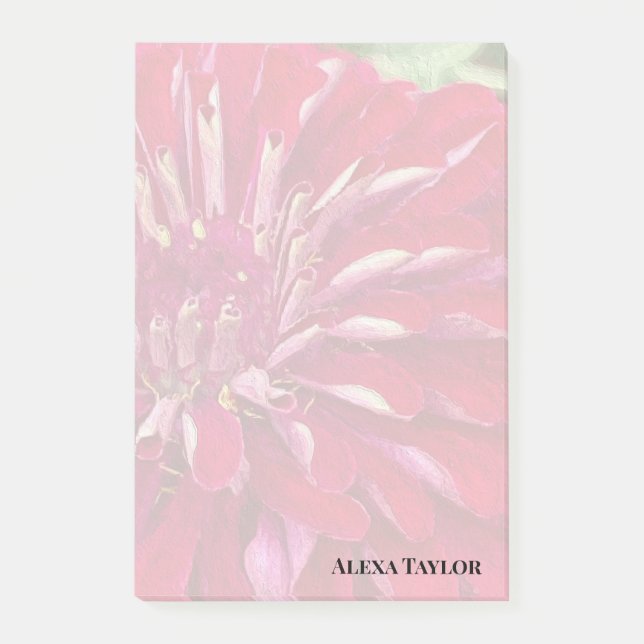 Notas Post-it® Zinnias Rojas Modernas (Anverso)