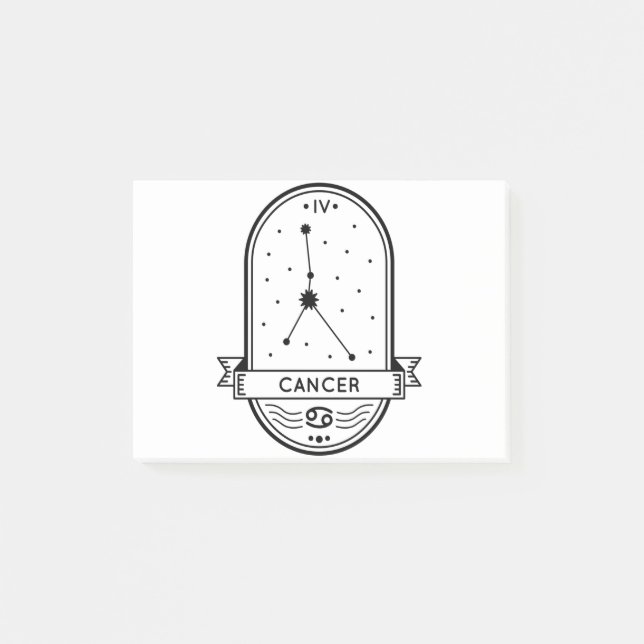 NOTAS POST-IT® ZODIAC BADGE CONSTELLATION CÁNCER STROKE (Anverso)