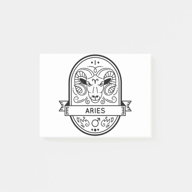 NOTAS POST-IT® ZODIAC BADGE SYMBOL ARIES STROKE (Anverso)