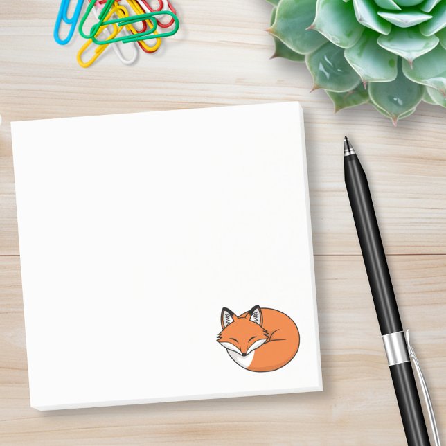 Notas Post-it® Zorro de dibujos animados durmiendo (Subido por el creador)