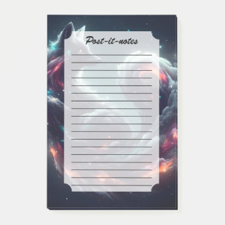 Notas Post-it® Zorro Espiritual de Luz Estelar Cósmica Fantasía A