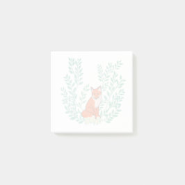 Notas Post-it® Zorro majestuoso en guirnalda botánica hermosa