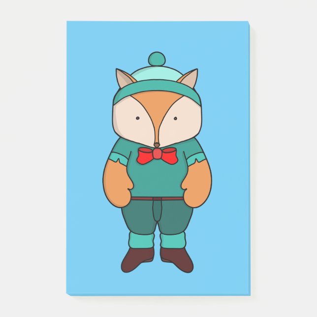 Notas Post-it® Zorro verde lindo (Anverso)