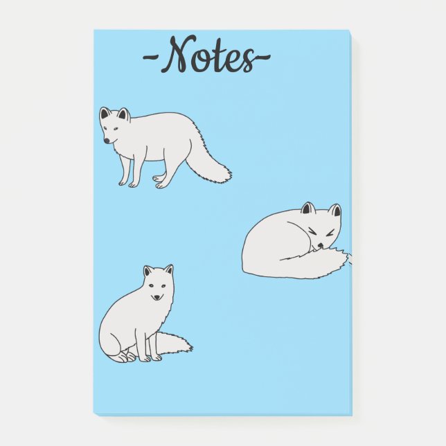 Notas Post-it® Zorros Árticos (Anverso)