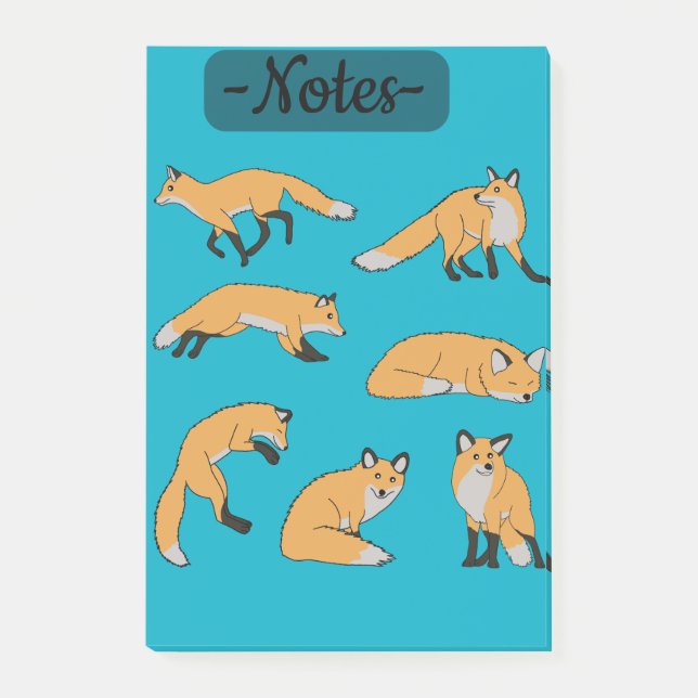 Notas Post-it® Zorros Rojos (Anverso)