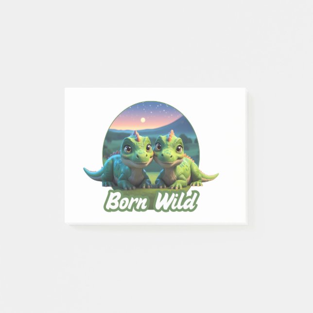 Notas Post-it® Zwei kleine Dinos - Born Wild  (Anverso)