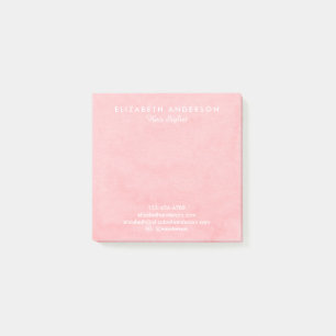 Notas postales de negocios color agua rosa pastel