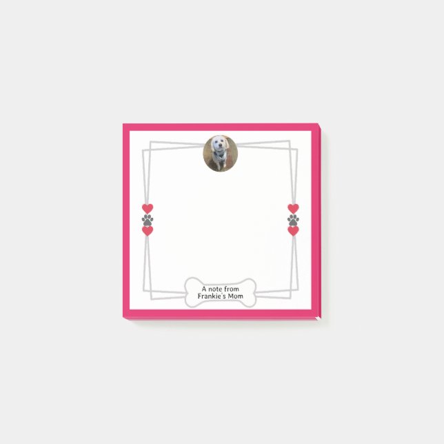 Notas posteadas de fotos de perros con patas y cor (Anverso)