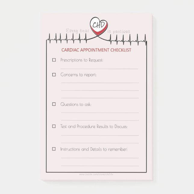 Notas posteriores a la cita de CHD Heartbeat (Anverso)