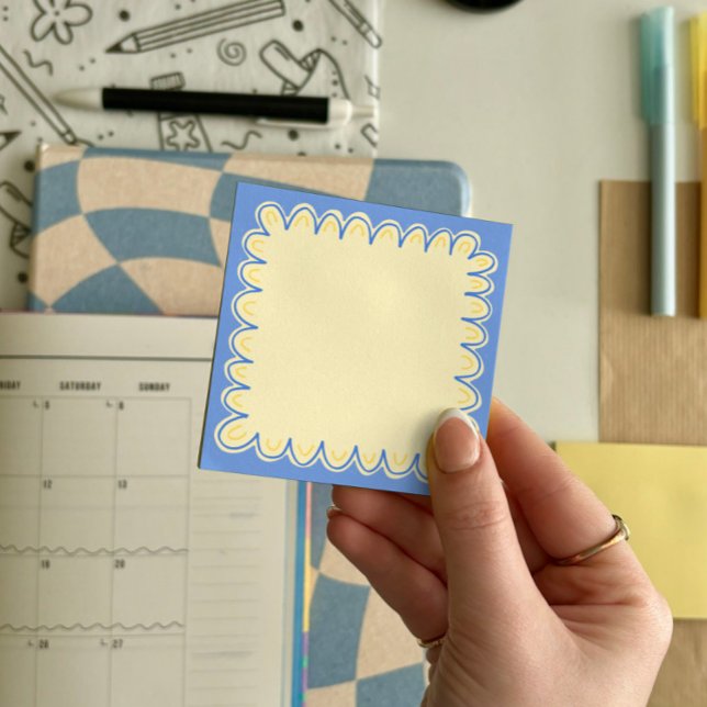 Notas posteriores al borde del Doodle azul 7,6 x 7 (Subido por el creador)