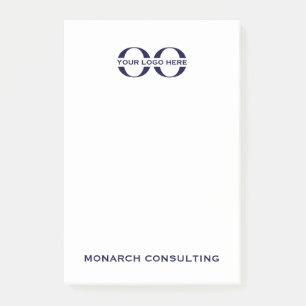 Notas posteriores al logotipo de la empresa con lo