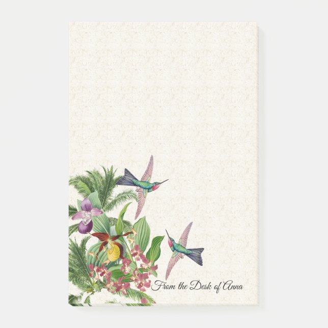 Notas posteriores de Hummingbird Orchid Flowers (Anverso)