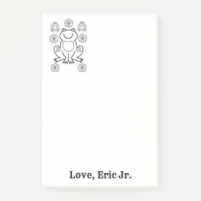 Notas Ranas Florales Colorante Post it Nota (Anverso)