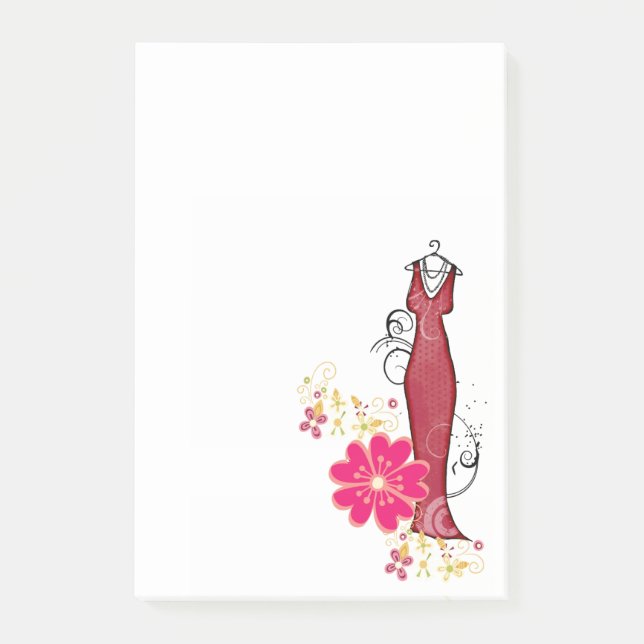 Notas Rojo Vestido Floral Flores Vestidor Maker (Anverso)