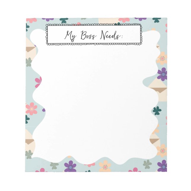 Notas Sobres elegantes de patrones florales con Bloc de  (Frente)