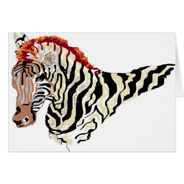 Note Card Blank inside/ Zebra (Anverso (Horizontal))