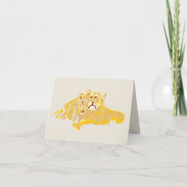 Note Card :  Love Of A Lions Cub  (Anverso)