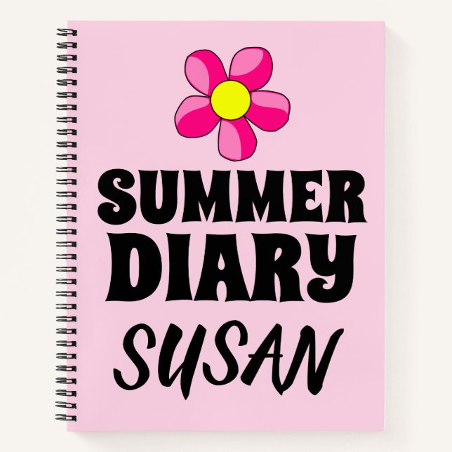 NOTEBOOK DE CHICAS PERSONALIZADOS DE VERANO DIARIO (Anverso)