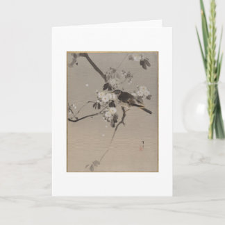 NOTECARD EN BLANCO CON AVE JAPONÉS